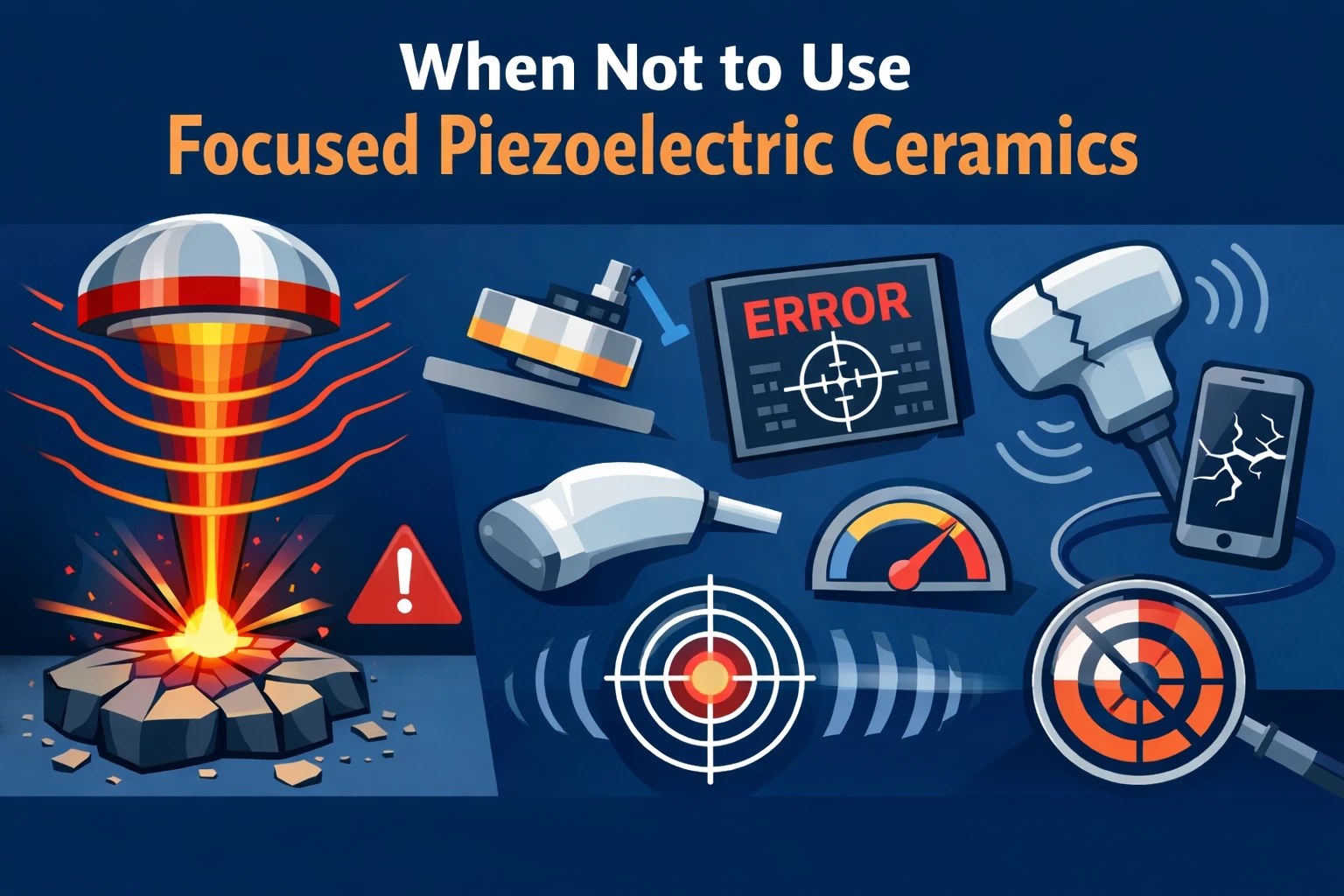 متى لا يجب استخدام السيراميك الكهرضغطي المركز | Yujie Piezo