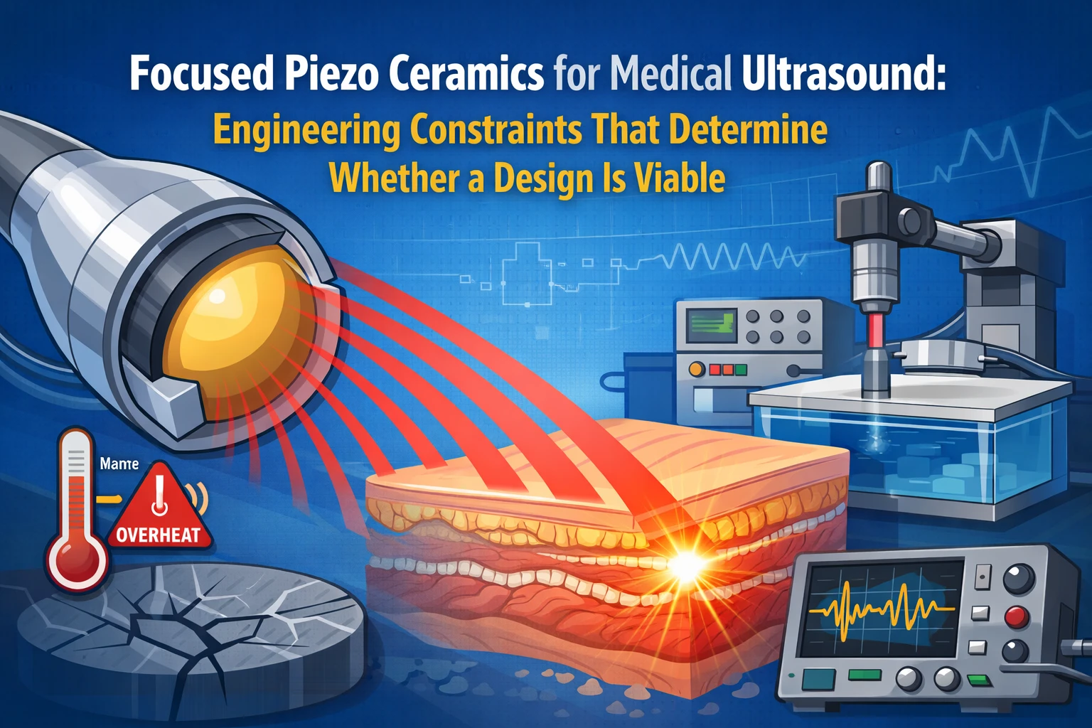 سيراميك بيزو مركز للتصوير الطبي: قيود هندسية تحدد صلاحية التصميم | Yujie Piezo